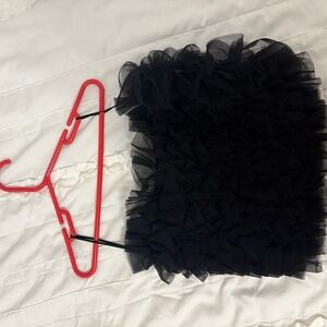 Elegant Black Ruffled Skirt